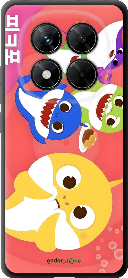 TPU чехол Бейби Шаркс для Xiaomi Redmi Note 14 Pro 5G - 6305b-3928 изображение 