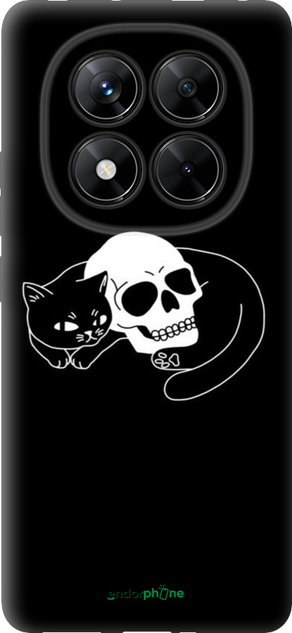 TPU чехол Із зображенням кота та черепа для Xiaomi Redmi Note 14 Pro 5G - 6491b-3928 изображение 