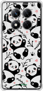 Силикон с усиленными углами чехол Панды для Xiaomi Redmi Note 14 Pro 5G - 4318sp-3928 изображение 