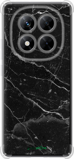 Силикон с усиленными углами чехол Черный мрамор v2 для Xiaomi Redmi Note 14 Pro 5G - 5568sp-3928 изображение 