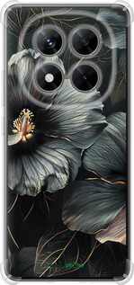 Силикон с усиленными углами чехол Черные цветы для Xiaomi Redmi Note 14 Pro 5G - 6031sp-3928 изображение 