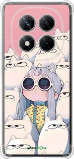 Силикон с усиленными углами чехол Малышка с котами для Xiaomi Redmi Note 14 Pro 5G - 6295sp-3928 изображение 