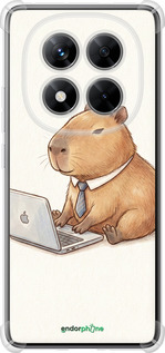 Силикон с усиленными углами чехол Funny Capybara CEO Working для Xiaomi Redmi Note 14 Pro 5G - 6777sp-3928 изображение 