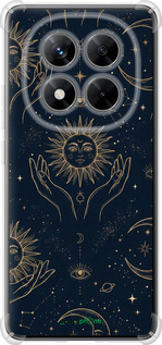Силикон с усиленными углами чехол Celestial Harmony: Sun & Moon Gold Mystic Pattern для Xiaomi Redmi Note 14 Pro 5G - 6778sp-3928 изображение 