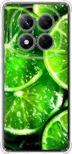 Силикон с усиленными углами чехол Зелёные дольки лимона для Xiaomi Redmi Note 14 Pro 5G - 852sp-3928 изображение 