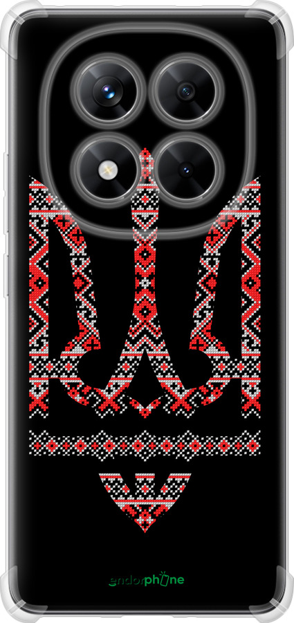 Силикон с усиленными углами чехол Герб - вышиванка на черном фоне для Xiaomi Redmi Note 14 Pro 5G - 1196sp-3928 изображение 