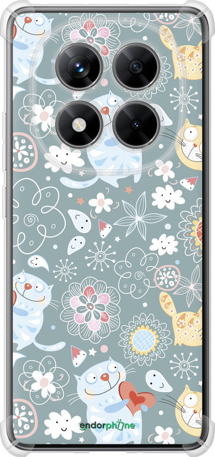 Силикон с усиленными углами чехол Котята v3 для Xiaomi Redmi Note 14 Pro 5G - 1223sp-3928 изображение 