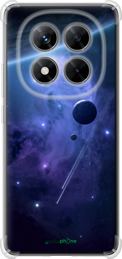 Силикон с усиленными углами чехол Планеты в синем космосе для Xiaomi Redmi Note 14 Pro 5G - 171sp-3928 изображение 