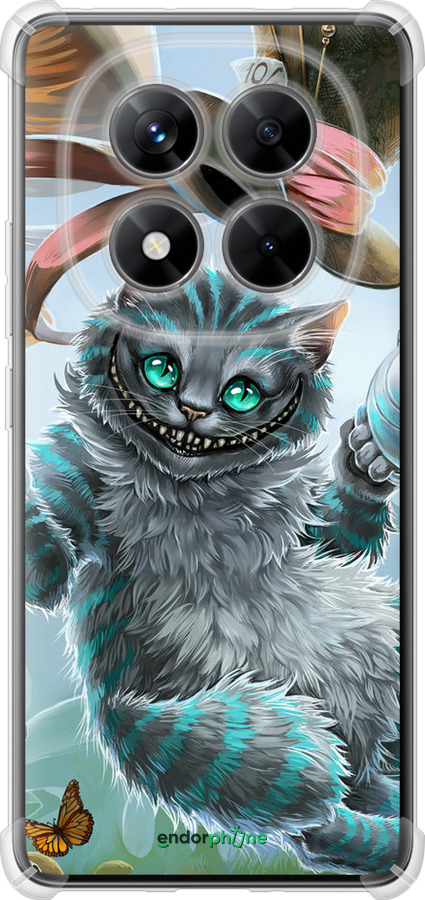 Силикон с усиленными углами чехол Чеширский кот 2 для Xiaomi Redmi Note 14 Pro 5G - 3993sp-3928 изображение 
