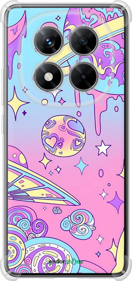Силикон с усиленными углами чехол Розовая галактика для Xiaomi Redmi Note 14 Pro 5G - 4146sp-3928 изображение 