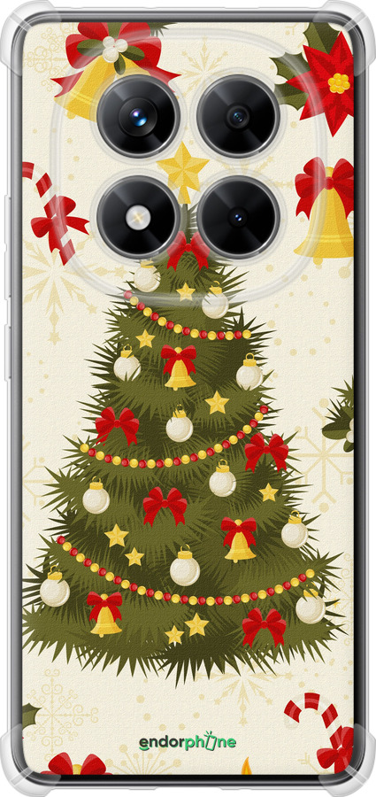 Силикон с усиленными углами чехол Новогодняя елка для Xiaomi Redmi Note 14 Pro 5G - 4198sp-3928 изображение 
