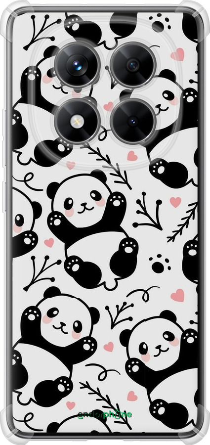 Силикон с усиленными углами чехол Панды для Xiaomi Redmi Note 14 Pro 5G - 4318sp-3928 изображение 