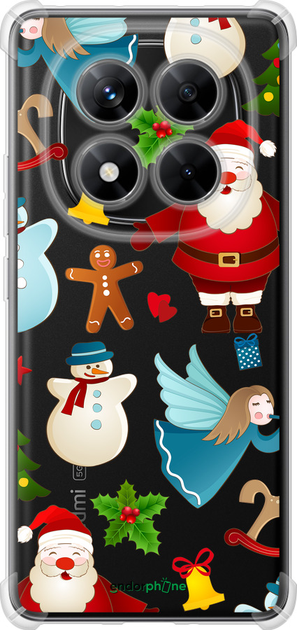 Силикон с усиленными углами чехол Новогодний 1 для Xiaomi Redmi Note 14 Pro 5G - 4614sp-3928 изображение 