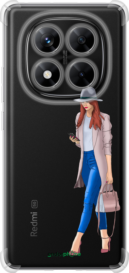 Силикон с усиленными углами чехол Девушка 1 для Xiaomi Redmi Note 14 Pro 5G - 4751sp-3928 изображение 