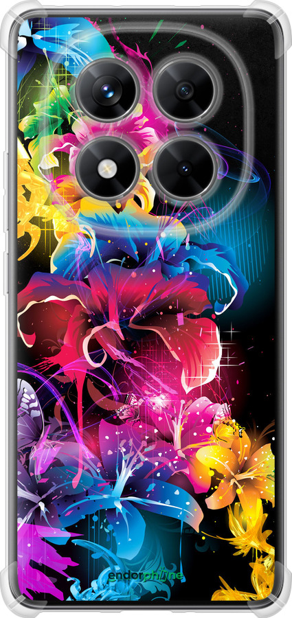 Силикон с усиленными углами чехол Абстрактные цветы для Xiaomi Redmi Note 14 Pro 5G - 511sp-3928 изображение 