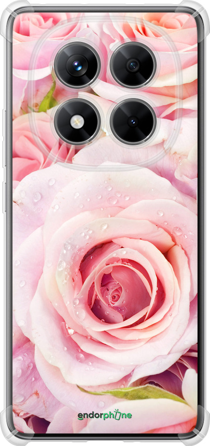 Силикон с усиленными углами чехол Розы для Xiaomi Redmi Note 14 Pro 5G - 525sp-3928 изображение 