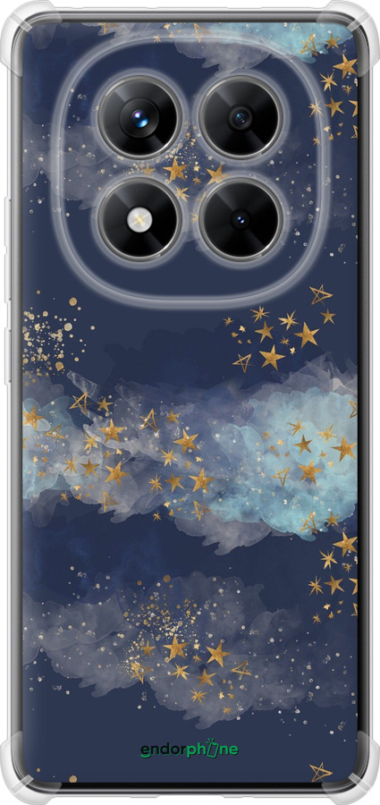 Силикон с усиленными углами чехол Ночь золотые звезды для Xiaomi Redmi Note 14 Pro 5G - 5421sp-3928 изображение 