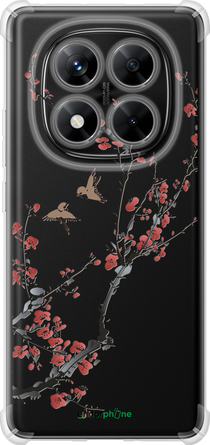 Силикон с усиленными углами чехол Сакура v2 для Xiaomi Redmi Note 14 Pro 5G - 5538sp-3928 изображение 