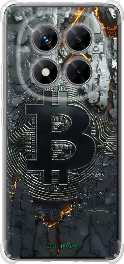 Силикон с усиленными углами чехол Раскаленный биткойн для Xiaomi Redmi Note 14 Pro 5G - 6091sp-3928 изображение 