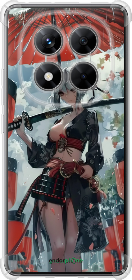 Силикон с усиленными углами чехол Гейша-воин для Xiaomi Redmi Note 14 Pro 5G - 6124sp-3928 изображение 