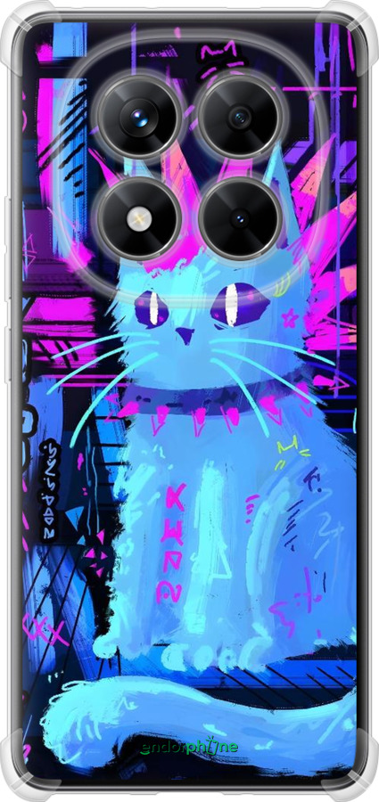 Силикон с усиленными углами чехол Кот панк для Xiaomi Redmi Note 14 Pro 5G - 6311sp-3928 изображение 