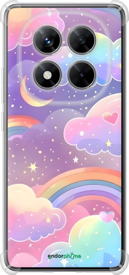 Силикон с усиленными углами чехол Облака и радуга для Xiaomi Redmi Note 14 Pro 5G - 6312sp-3928 изображение 