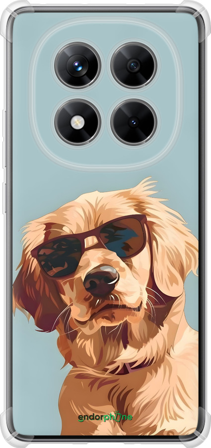 Силикон с усиленными углами чехол Пес в очках для Xiaomi Redmi Note 14 Pro 5G - 6381sp-3928 изображение 