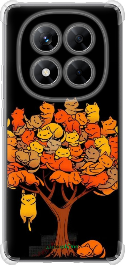 Силикон с усиленными углами чехол Дерево и котики для Xiaomi Redmi Note 14 Pro 5G - 6516sp-3928 изображение 