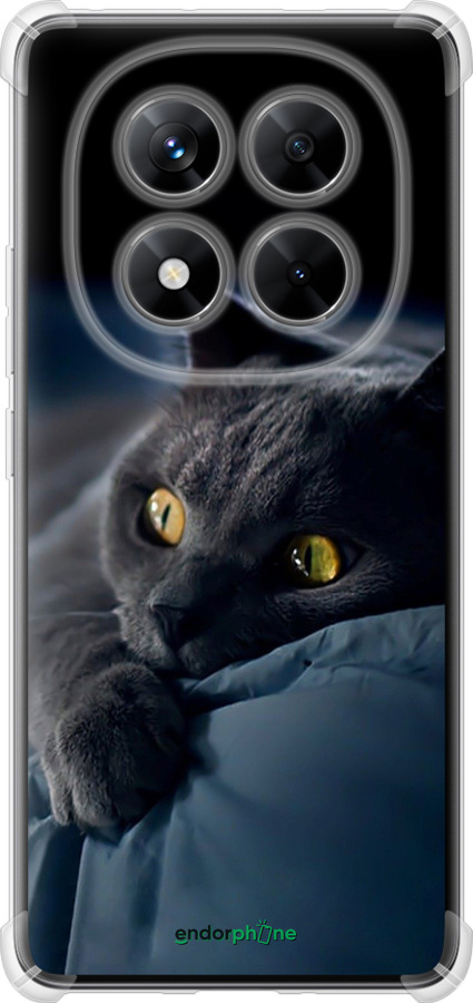 Силикон с усиленными углами чехол Дымчатый кот для Xiaomi Redmi Note 14 Pro 5G - 825sp-3928 изображение 