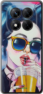 Силиконовый чехол Арт-девушка в очках для Xiaomi Poco X7 - 3994u-4011 изображение 