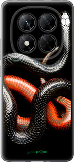 Силиконовый чехол Красно-черная змея на черном фоне для Xiaomi Poco X7 - 4063u-4011 изображение 