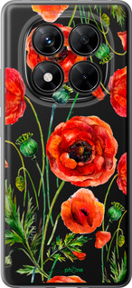 Силіконовий чехол Намальовані маки для Xiaomi Poco X7 - 4278u-4011 изображение 