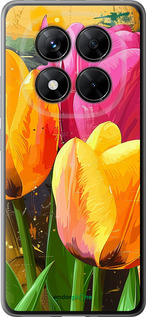 Силиконовый чехол Нарисованные тюльпаны для Xiaomi Poco X7 - 5990u-4011 изображение 