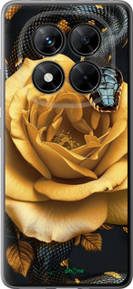 Силиконовый чехол Black snake and golden rose для Xiaomi Poco X7 - 6068u-4011 изображение 