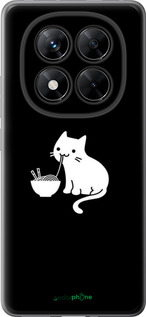 Силиконовый чехол С милым котом на черном фоне для Xiaomi Poco X7 - 6528u-4011 изображение 
