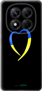 Силиконовый чехол Жёлто-голубое сердце для Xiaomi Redmi Note 14 Pro 5G - 885u-3928 изображение 