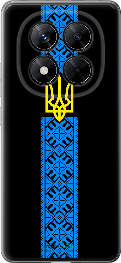 Силиконовый чехол Тризуб в вышиванке для Xiaomi Poco X7 - 1158u-4011 изображение 