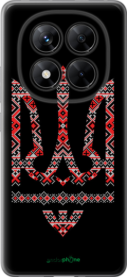 Силиконовый чехол Герб - вышиванка на черном фоне для Xiaomi Poco X7 - 1196u-4011 изображение 