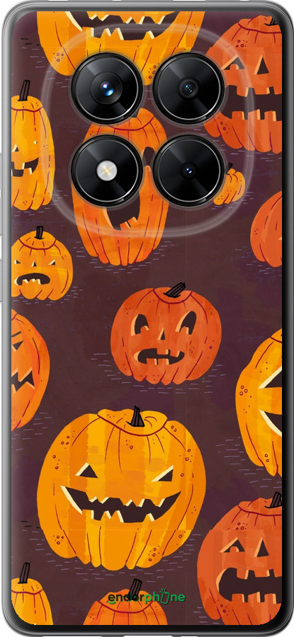 Силиконовый чехол Тыквы на Хеллоуин для Xiaomi Redmi Note 14 Pro 5G - 233u-3928 изображение 