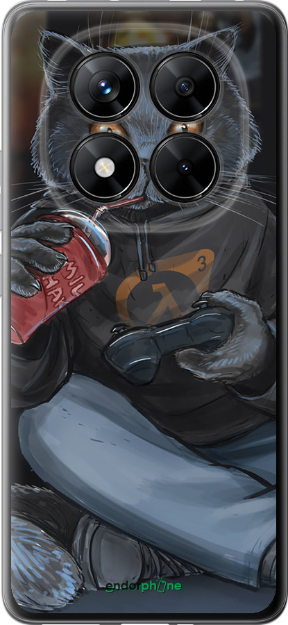Силіконовий чехол gamer cat для Xiaomi Redmi Note 14 Pro 5G - 4140u-3928 изображение 
