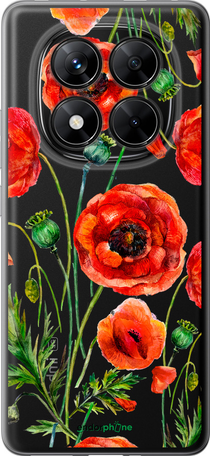 Силіконовий чехол Намальовані маки для Xiaomi Poco X7 - 4278u-4011 изображение 