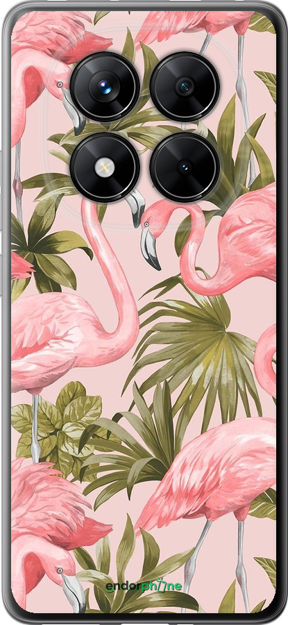 Силиконовый чехол фламинго 2 для Xiaomi Redmi Note 14 Pro 5G - 4360u-3928 изображение 