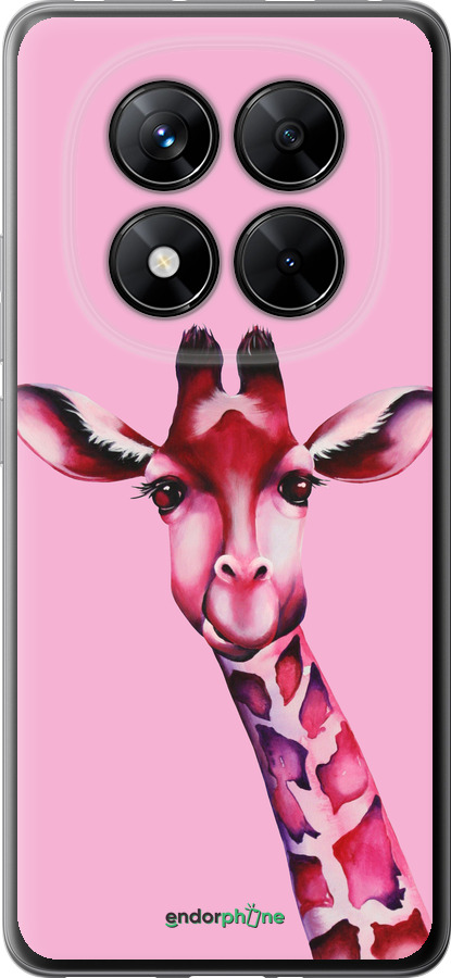 Силіконовий чехол Рожева жирафа для Xiaomi Poco X7 - 4441u-4011 изображение 
