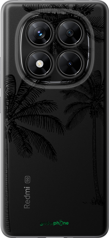 Силиконовый чехол Пальмы1 для Xiaomi Redmi Note 14 Pro 5G - 4634u-3928 изображение 