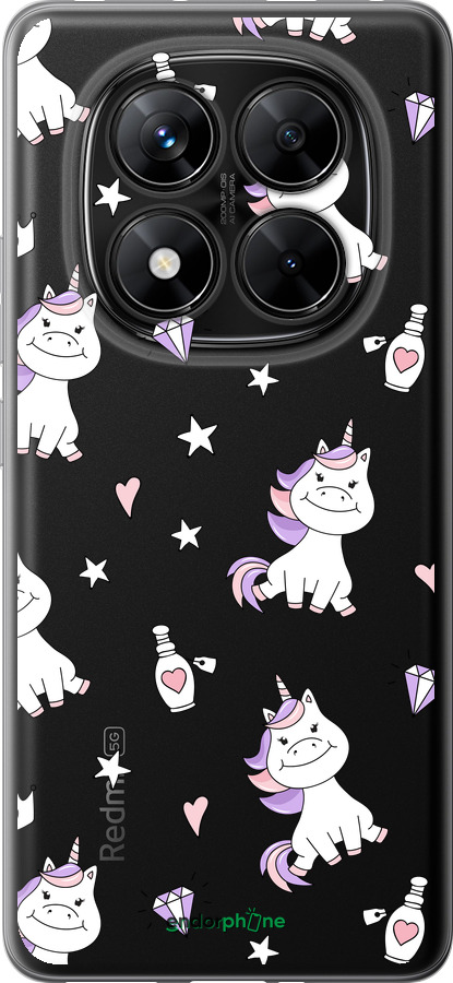 Силиконовый чехол Единорожка v2 для Xiaomi Poco X7 - 4703u-4011 изображение 