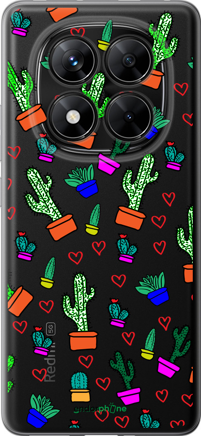 Силиконовый чехол Кактусы 4 для Xiaomi Poco X7 - 4856u-4011 изображение 
