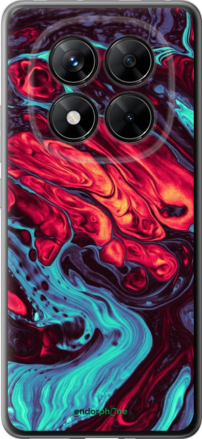 Силиконовый чехол Синяя красная абстакция для Xiaomi Poco X7 - 5339u-4011 изображение 