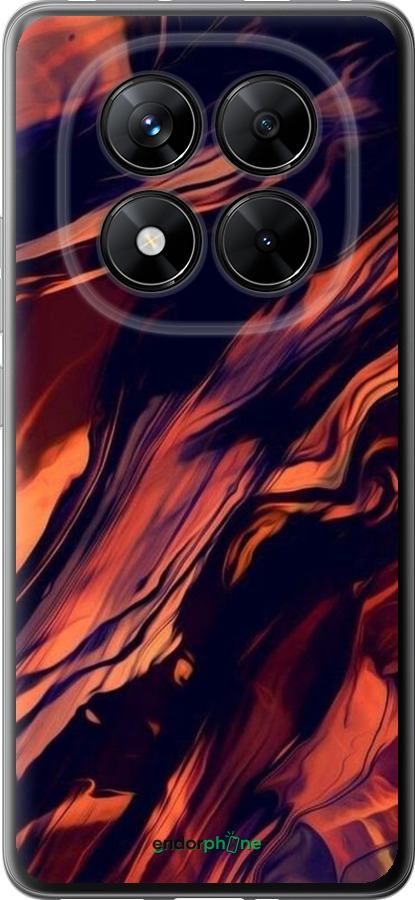 Силіконовий чехол Чорно-помаранчева абстракція для Xiaomi Poco X7 - 5340u-4011 изображение 