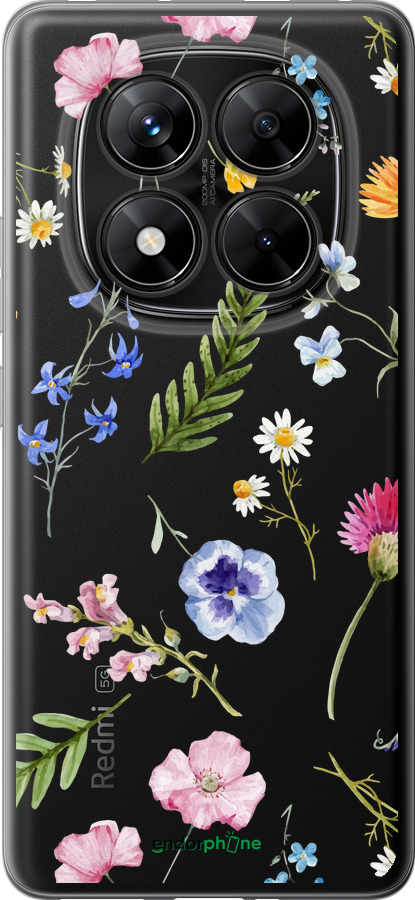 Силіконовий чехол Квітковий фон v2 для Xiaomi Poco X7 - 5472u-4011 изображение 