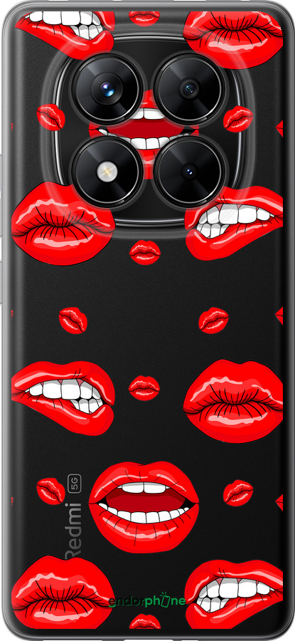 Силиконовый чехол Губы v3 для Xiaomi Redmi Note 14 Pro 5G - 5477u-3928 изображение 